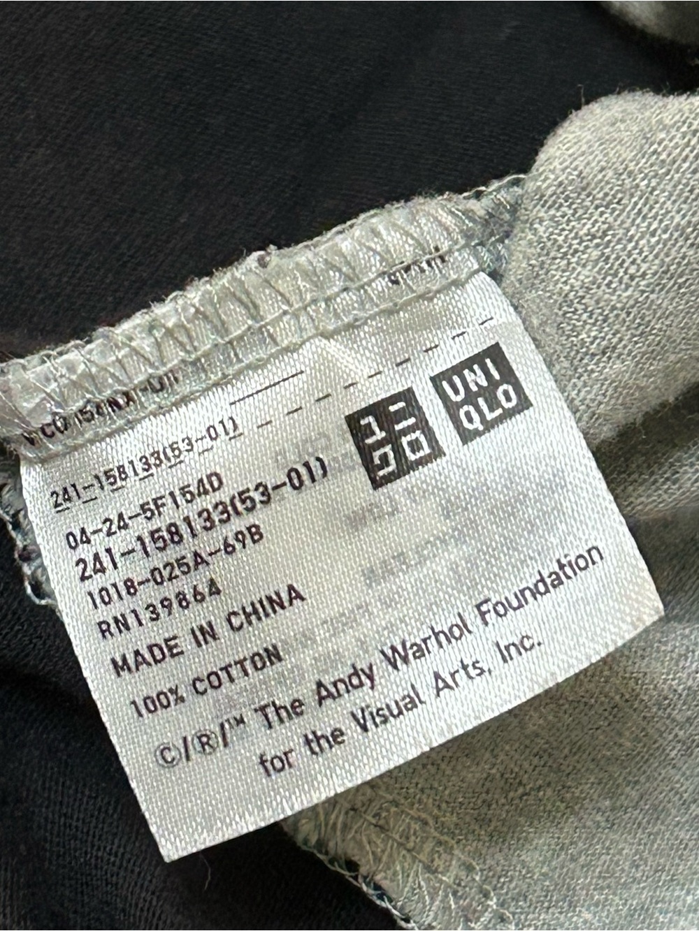 Uniqlo Men’s Short Sleeve Graphic Tee Grey & Black SPRZ NY Andy Warhol Chest 23” - Picture 5 of 9